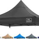 KAMPKEEPER Canopy Replacement Top Cover Roof for 10x10 Peak Pole Straight Leg Canopy Tent,PU-Coated 500D Polyester UV Waterproof,for Outdoor Commercial Garden Patio Sun Shade(Top Only) (Black)