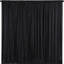 Wish Care Black Backdrop Curtain 4 Panels - Wrinkle-Free Polyester Photography Drapes for Wedding & Party - 16 X 10FT