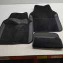 CAR PASS Waterproof Universal Fit Car Floor Mats, Faux Leather Car Carpet Mats, Black Car Mats with Anti-Slip Nibbs Backing & Driver Heel Pad Fit for SUV,Vans,sedans, Trucks,Set of 4pcs(All Black)