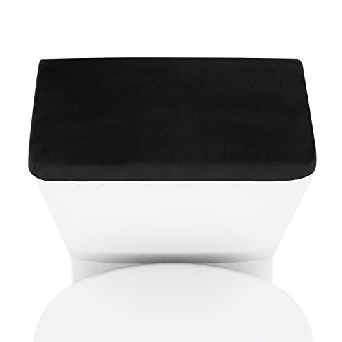 AZHCHKE Stretch Velvet Toilet Tank Lid Cover for Bathroom Super Soft Toilet Tank Cover Luxury Velvet Plush, with Elastic Bottom, Machine Wash, Black
