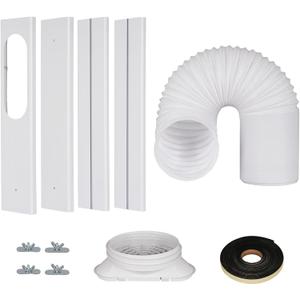 LuckIn Portable Air Conditioner Kit with Hose and Panels, Adjustable Window Seal Kit with 5.9 Inch Diameter 59" Length Hose for Vertical/Horizontal Window