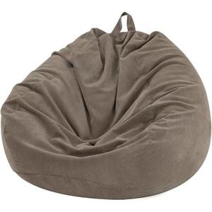 Nobildonna Bean Bag Chair Cover (No Filler) for Kids and Adults,Beanbag Stuffed Animal Storage Without Filling Plush Toys Holder and Organizer Soft Premium Corduroy 200L (Light Brown)