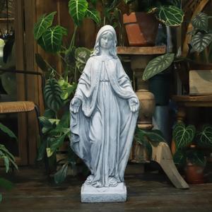 Large Virgin Mary Paintable Statue 32H Outdoor Garden European Catholic Christianity Yard Patio Carp Pond Lawn Indoor Church Entryway Porch Home Altar Decor Memorial Angel Holy Patron Saint Religious