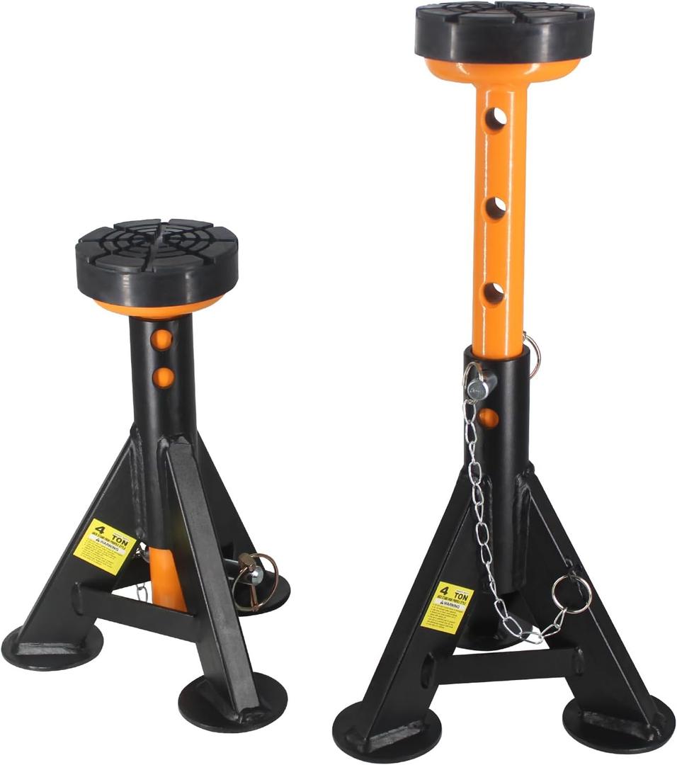 BESTOOL Heavy Duty Jack StandLow Profile Car Jack Stand with Security Locking Pins-4ton (8000Ibs) Capacity, 2 Pack