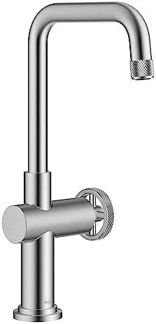 KRAUS Urbix Industrial Single Handle Bar Kitchen Faucet in Spot-Free Stainless Steel, KPF-3127SFS