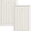 2-Pack Classic Beadboard Single Blank Wall Plate, Durable Natural Bamboo Fiber Wall Plate Cover,Pure White 1 Gang Wall Plate for Unused Outlets/Switches, Corrosion Resistant