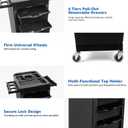 EBANKU Salon Beauty Rolling Trolley Cart Black Hair Salon Storage