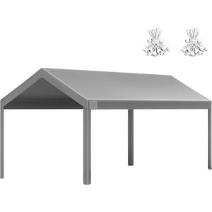 12x20 FT Heavy Duty Carport Replacement Canopy Cover, Durable Waterproof Garage Shelter Top, Car Tent for Outdoor Use, with Ball Bungees for Secure (Gray)