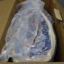 100% Cotton Lining Portable Foldable Toddler Travel Bed - Soft Foam Floor Bed with Washable Cover, Safe and Comfortable Toddler Crib, Ocean Blue