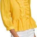 Karl Lagerfeld Paris Women's Ruffle Organza Blouse, L
