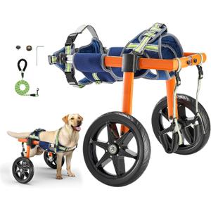 VEVOR Dog Wheelchair for Back Legs, Lightweight 2 Wheels Pet Wheelchair, Height, Width & Length Adjustable, Dog Cart with Shock-Absorbing Wheels, for Injured, Disabled Dogs (Medium for 35-48 lbs)