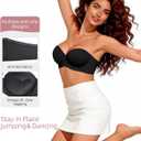 Upushall Strapless Push Up Bras for Women Padded Add one Cup Balconette | Underwire Convertible Bra for Small Chested (Black)