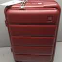 Expandable 20Inch Carry On Luggage Airline Approved - Front Pocket Travel Suitcase 100% PC Unbreakable -with Cup Holder,USB Charge,Side Pothook, 360Spinner Wheels, TSA Lock-Wine Red, 20 Inch-EXT