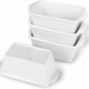 GDCZ Mini Loaf Pan Set, 6.2-Inch 4 Pcs Ceramics Non-Stick Baking Bread Pan (White)