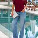 PRETTYGARDEN Women's 2025 Summer Crew Neck Short Sleeve Shirts Lace Going Out Sheer Mesh Crop Tops Dressy Casual Blouses (M)