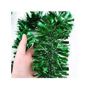 32 Ft Christmas Grey/Green Tinsel Garland