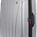 SwissGear 7585 Hardside Expandable Luggage with Spinner Wheels, Silver, Checked-Large 28-Inch