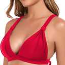 RELLECIGA Women’s Triangle Bikini Top Crisscross Back Swimsuit Padded Push Up Bathing Suit Top (S)
