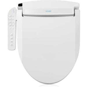 Brondell LT89 Electric Bidet Toilet Seat, Fits Elongated Toilets, White  Side Arm Control, Warm Water Wash, Strong Wash Mode, Stainless-Steel Nozzle, Nightlight and Easy Installation
