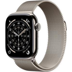 Apple Watch Series 11 [GPS + Cellular 42mm] Smartwatch with Natural Titanium Case with Natural Milanese Loop. Sleep Score, Fitness Tracker, Health Monitoring, Always-On Display, Water Resistant (42mm Case + Small/Medium Band)