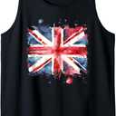 Union Jack Ink Style Art British Flag British Flag Britain Tank Top M
