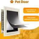 mestyl Dog Door for Wall, Pet Door, Doggie Door with Telescoping Tunnel, Double Magnetic Flaps and Sliding Lock Panels, 3-Flap Dog Door and Cat Door, Easy to Install, White, Large
