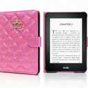 Magnetic Case for 7" Kindle Paperwhite (12th Generation-2024) and Kindle Colorsoft Signature Edition 2024 KPW6 Glitter Sparkly Cute Girl Crown Bling Folio Stand Cover with Hand Strap (Pink)