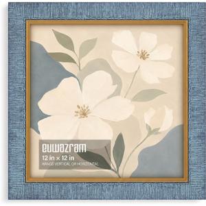 Textured Slate Blue 12x12 Picture Frame with Gold Inner Trim