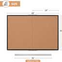 Cork Board Bulletin Board 36 x 48, Foldable Notice Pin Board for Wall, Black Aluminum Framed 4x3 Corkboard, Large Wall Mounted Office Board with 36 Push Pins for School & Home