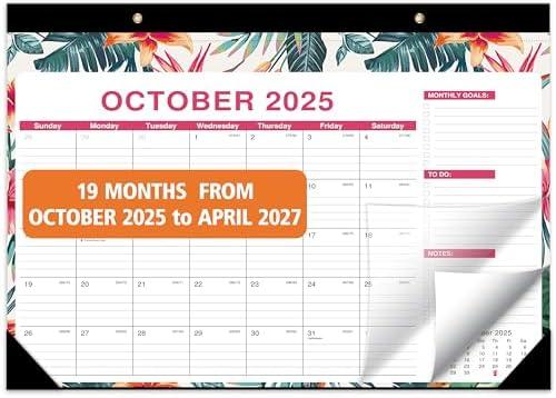 Desk Calendar 2025-2027, October 2025 to April 2027, 21 Months Calendar with TO-DO List 16.5 * 12 Inch, 2025-2027 Desk Calendar for Home or Office Planning and Organizing Pack Of 2