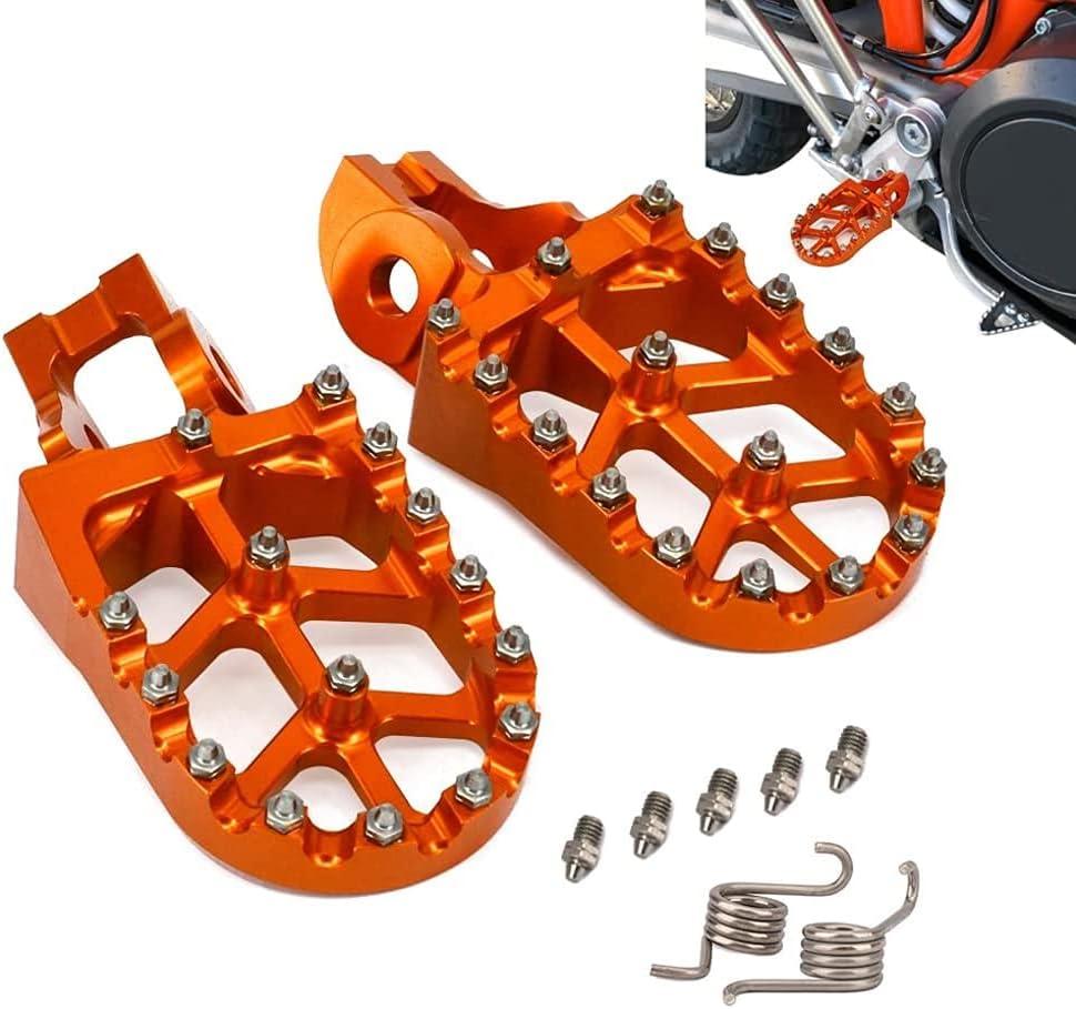 JFG RACING Dirt Bike Foot Pegs CNC Motorcycle Footpegs for 85-530 SX SXF EXC EXCF XC XCF 2016-2023/GASGAS EC300 EC250F 21-24/EC350F 21-23-Orange (102)