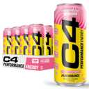 Cellucor C4 Performance Energy Drink | Strawberry Blast | Zero Sugar Carbonated Preworkout Energy | 200mg Caffeine with Beta Alanine | 16 Fl Oz (12 Pack), Best Before September 2025 