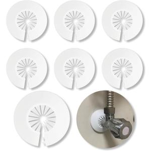 6 PCS Plumbing Cover Plates Plastic Escutcheon Plate Flange Pipe Covers for Bathroom (Apply to 0.4" to 1.14")