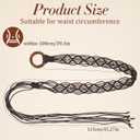 2 x Boho Woven Belt, Boho Beaded Braided Belt Women Long Tassel Rope Waist Belts Renaissance Rope Belts for Dress(Brown) (Brown)