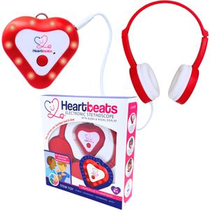 Heartbeats Electronic Stethoscope Toy with LED Display & 10X Sound Amplification, Real Working Stethoscope - STEM Medical Learning Toy Boys & Girls Age 4+, Kids Nurse Doctor Kit - Educational Toy Gift, Small