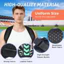 Posture Corrector for Women and Men, Adjustable Back Brace Posture Corrector for Upper & Mid Spine Support, Breathable Back Brace for Improving Neck, Shoulder and Back Posture Pain Relief (Black)
