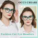 OCCI CHIARI Cat Eye Reading Glasses for Women Fashion Ladies Readers 1.0 1.25 1.5 1.75 2.0 2.25 2.50 2.75 3.0 3.5 (Green)
