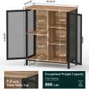 BON AUGURE Coffee Bar Cabinet with Storage for Home Kitchen, Rustic Liquor Cabinet for Entryway, Small Industrial Buffet Sideboard Cabinets for Dining Room (Vintage Oak)