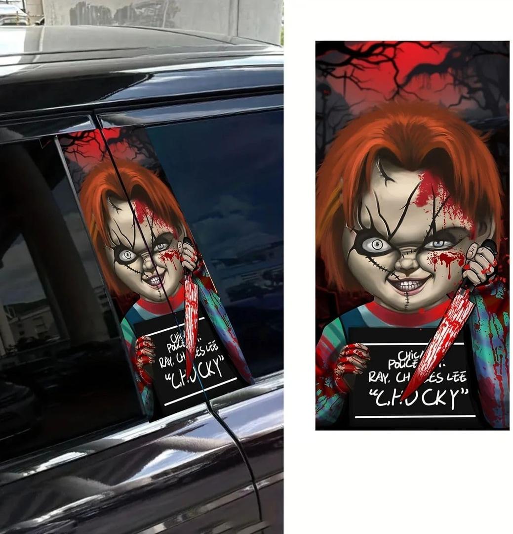 Multi Option 1Pc Horror Themed Stickers Doors Pillar Sunscreen Vinyl Decals DIY Auto B Pillar Waterproof Halloween Decoration