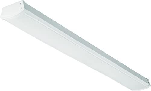 Lithonia Lighting 4 Foot LED Light Fixture, Low-Profile LED Wraparound Flush Mount Ceiling Light, 4000K Cool White, 120V, 48-Inch (FMLWL 48 840)