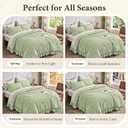 JOLLYVOGUE Sage Green Twin Size Comforter Set, 2 Pieces Seersucker Lightweight Fluffy Bedding Set, Twin Ruffle Comforter, All Season Soft Microfiber Shabby Chic Bed Set