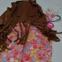 Kids Girls 60s 70s Hippie Costume Pants Set Fringe Vest Peace Flared Pants Outfits Accessories Set (10-12 Years, Pink)