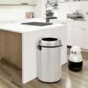Garvee 65 L/17 gal Open Top Trash Can, Fingerprint-Proof Stainless Steel Garbage Can, Heavy Duty Commercial Round Trash Bin for Kitchen, Outdoor, Home, Office, Silver