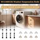 2025 Upgraded W11400156 Washer Suspension Rods Kit –W111807091, WTW7120HW0 – Compatible with Whirlpool, Kenmore & Maytag Replaces PD00065760, AP6976426