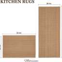 MatEssenz Cotton Blend Kitchen Rug Set 2 Piece, American Country Woven Runner Rug and Doormat, 20"x48"+20"x30", Rustic Farmhouse Washable Area Rugs for Kitchen, Laundry, Entryway
