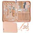 Manicure Set 30 in 1 Nail Clippers Set,Nail Manicure Kit for Women,RedFlow Toenail Clippers,Pedicure Kit,Pedicure Tools,Suitable for Travel Manicure Tools (Rose Gold)