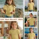 Girls Short Sleeve Slim Fit Ribbed Top | Crewneck Shirt, Round Neck, Knit, Cute, Casual, Tight, Basic, Solid, Plain, Summer, Layer, Comfortable, Versatile, Breathable (Yellow)