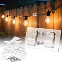 Hooks for Outdoor String Lights Clips: 30Pcs Heavy Duty Light Hook with Waterproof Adhesive Strips - Outside Clear Cord Holders for Hanging Christmas Lighting - Outdoors Sticky Clip (30)