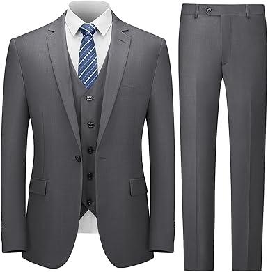 Cooper & Nelson mens Cooper & Nelson 3 Piece Suits for Men Business Suit Pants Set  38R. Small