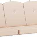 Outdoor Porch Swing Cushions 3 Seater, Replacement Cushions for Outdoor Swing, Patio Swing Cushion 25D Foam (Khaki, 61.5x39x3in)